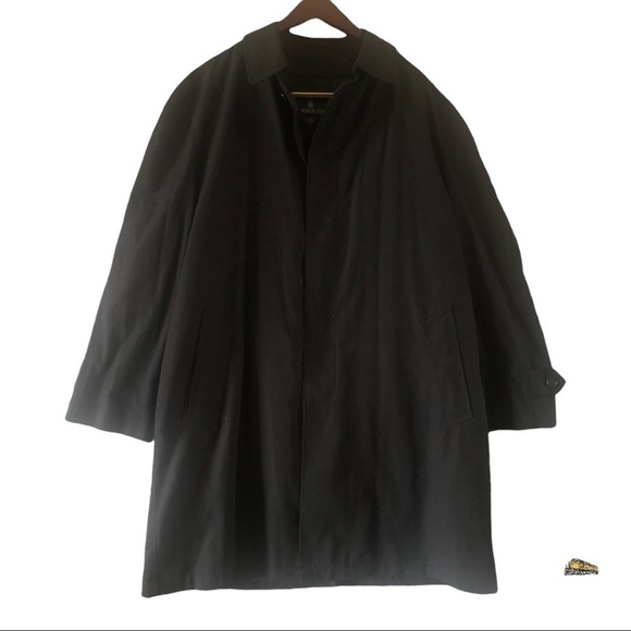 London Fog Mens Overcoat Black Size 40 S Short Clark Classic Fit Cotton … - Picture 1 of 11